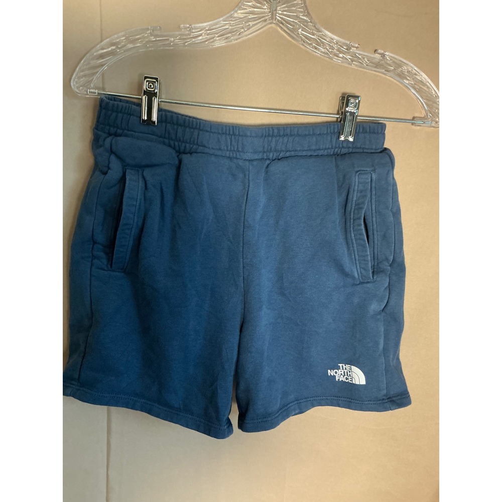 The North Face Sweat Shorts Boys Large 12 Blue Excellent Fleece Logo Pockets